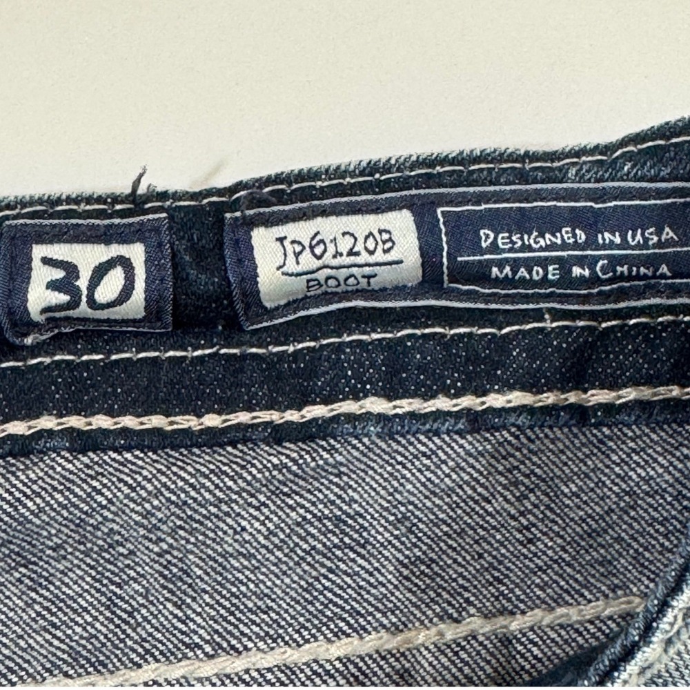 Miss Me JP6120B Bootcut Jeans Dark Wash Floral Rhinestone Embellished Size 30x34 - Picture 4 of 7
